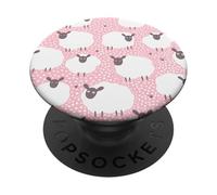 Cute Sheep Fam Animal on Pink PopSockets PopGrip: Swappable Grip for Phones & Tablets PopSockets Adhesive PopGrip