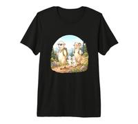 Cute Sheep Family Hiking Mountain Adventure Premium T-Shirt