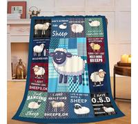 Cute Sheep Fleece Throw Blanket - Fuzzy Plush Super Soft Cozy Warm Toddler Decor Bedding - Stuffed Animal Gifts for Boys Girls Kids Adult Men Women - 40"X50"
