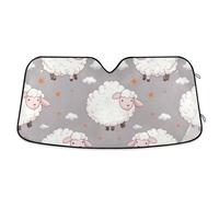 Cute Sheep Grey Car Windshield Sun Shade Automotive Window Sunshades Sun Heat Protection 55×27.6 inch