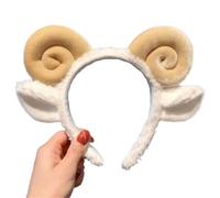 Cute Sheep Horn Lamb Ear Soft Fleece Women Headband Makeup Head Band Hair Band for Wash Face Shower Hair Accessories(YL)