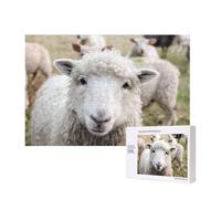 Cute Sheep Lamb,300 Pieces Wooden Jigsaw Family Game Jigsaw Puzzles for Adults Teens Home Decor