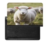 Cute Sheep Lamb Passport Holder Cover Leather Passport Wallet RFID Blocking Travel Wallet Documents Organizer Passport Protector Passport Cover for Men&Women