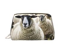 Cute Sheep Lamb Print Women Travel Cosmetic Bag Organizer Zipper Makeup Bags Pouch Toiletry,Lightweight Leather Makeup Bag