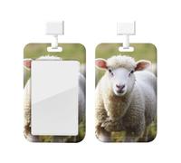 Cute Sheep Lamb Printed Card Badge Holder Id Badge Card Holder Badge Holders with Lanyards for Offices Staff Access Card Metro Card