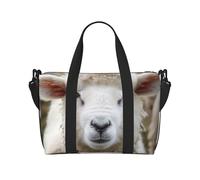 Cute Sheep Lamb Printed Travel Duffle Bag for Men Women Holiday Travel Luggage Bag Waterproof Tote Bag with Shoulder Strap