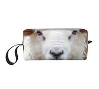 Cute Sheep Lamb Prints Cosmetic Bag Makeup Bags for Women Travel Toiletry Bag Accessories Organizer with Handle, Zipper Closure