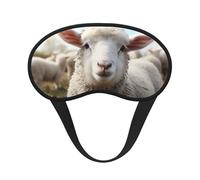 Cute Sheep Lamb Sleep Mask for Men Women Blackout Eye Masks for Sleep, Relaxing Zero Pressure Night Blindfold Soft Breathable Eye Cover for Travel, Night Work, Nap, Office