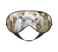 Cute Sheep Lamb Soft Sleep Mask Adjustable Strap Light Blocking Reversible Comfortable Night Mask