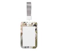Cute Sheep Lamb Vertical Id Card Badge Holder with Neck Strap, Printed Waterproof Name Card Holder for Work Office Nurse School