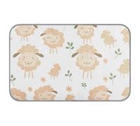 Cute Sheep on White Background Summer mat for dogs Self Cooling 38" x 23" cool mats for hamster outside soft manta refrescante para perro M