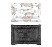 Cute Sheep Pig Dog Bed, Dog Crate Bed Scruffs Non Slip Bottom Cosy Anti Chew Multi Scenario Bedding Gift Printed Beds Medium 60 X 45 cm