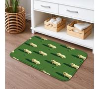 Cute Sheep Pixel Art Quick Dry Bath Mat, Green Absorbent Non Slip Shower Mat, Decorative Memory Foam Washable Bath Rugs for Bathroom Toilet Restroom 16x24 Inch
