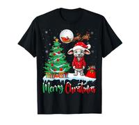 Cute Sheep Santa Hat Xmas Tree Lights Merry Christmas Sheep T-Shirt