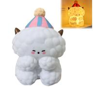 Cute Sheep Shaped Night Light, Soft Warm Glow Led Bedside Lamp, Adorable Animal Desk Nightlight For Bedroom, Dorm, Office & Nursery, Cozy Decor Lamp & Thoughtful Gift For Birthdays & Holidays (WhiteA)