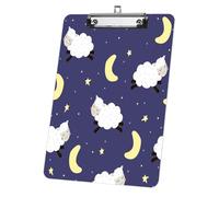 Cute Sheep Waterproof Clipboard A4, Acrylic Decorative Legal Size Clip Board 9"× 12. 5" with Low Profile Metal Clip, A4 Clipboards for School Offoce Lady Men Women Nurses