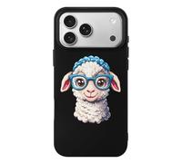 Cute Sheep With Glasses Print Phone Case TPU Anti-fingerprint Protective Cover Compatible with iPhone 17/17 Air/17 Pro/17 Pro Max