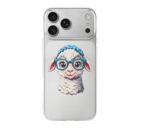 Cute Sheep With Glasses Print Phone Case TPU Anti-fingerprint Protective Cover Compatible with iPhone 17/17 Air/17 Pro/17 Pro Max