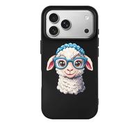 Cute Sheep With Glasses Print Phone Case TPU Anti-fingerprint Protective Cover Compatible with iPhone 17/17 Air/17 Pro/17 Pro Max