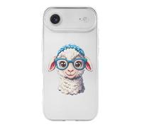 Cute Sheep With Glasses Print Phone Case TPU Anti-fingerprint Protective Cover Compatible with iPhone 17/17 Air/17 Pro/17 Pro Max