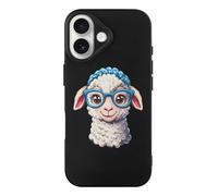 Cute Sheep With Glasses Print Phone Case TPU Anti-fingerprint Protective Cover Compatible with iPhone 17/17 Air/17 Pro/17 Pro Max