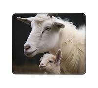 Cute Sheep with Mother Mouse Pad Waterproof Gaming Mousepad for Office Computer Mousepads for Desk Pad with Non-Slip Rubber Base Washable Cloth Mouse Mat 7 x 8.6 in