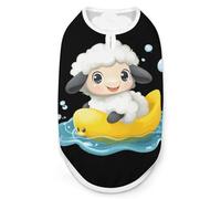 Cute Sheep with Yellow Rubber Duck Boat Cute Cute Pet Supplies Soft Dog Sweaters Printing for Dogs Puppy Cats 2XL