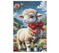 Cute Sheep Wooden Jigsaw Puzzles 1000 Pieces Family Activity Puzzle Educational Games for Adults And Kids Age 12 Years Up 78×53cm