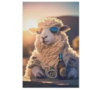 Cute Sheep Wooden Jigsaw Puzzles 1000 Pieces Family Activity Puzzle Educational Games for Adults And Kids Age 12 Years Up （78×53cm）