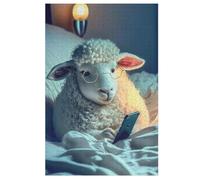 Cute Sheep Wooden Jigsaw Puzzles 1000 Pieces Family Activity Puzzle Educational Games for Adults And Kids Age 12 Years Up (78×53cm)