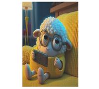 Cute Sheep Wooden Jigsaw Puzzles 1000 Pieces Family Activity Puzzle Educational Games for Adults And Kids Age 12 Years Up 78×53cm
