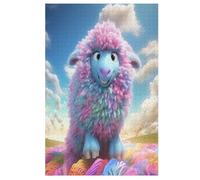 Cute Sheep Wooden Jigsaw Puzzles 1000 Pieces Jigsaw Puzzle Family Activity Jigsaw Puzzles Educational Games for Adults And Kids Age 12 Years Up （78×53cm）