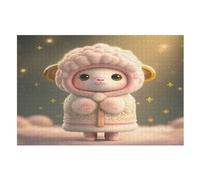 Cute Sheep Wooden Jigsaw Puzzles for Adults 1000 Pieces Jigsaw Puzzle For Kids Age 12 Educational Game Toys (75×50cm)