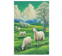 Cute Sheep Wooden Jigsaw Puzzles for Adults 1000 Pieces Jigsaw Puzzle For Kids Age 12 Educational Game Toys （78×53cm）