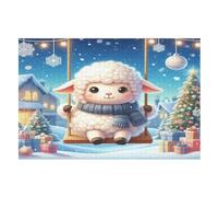 Cute Sheep Wooden Jigsaw Puzzles for Adults 1000 Pieces Jigsaw Puzzle For Kids Age 12 Educational Game Toys (75×50cm)