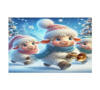 Cute Sheep Wooden Jigsaw Puzzles for Adults 1000 Pieces Jigsaw Puzzle For Kids Age 12 Educational Game Toys （75×50cm）