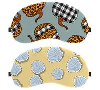 Cute Shell Pattern Yellow 2-Pack Eye Patch and Eye Masks Set, Light-Blocking, Soft, Breathable Sleep Mask Kit