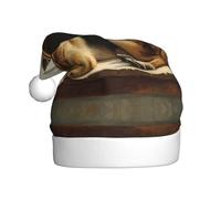 Cute Shepherd Dog Festive Christmas Hats for Adults - Cozy Santa Hat for Men Women New Year Party Supplies Red