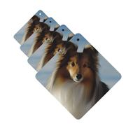 cute shetland dog Car Air Freshener Cards Set of 4 Pieces Long Lasting Hanging Scented Cards for Bedroom Wardrobe Car Aromatherapy Tablets for Men Women Rearview Mirror Pendant