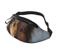 cute shetland dog Fanny Pack for Men Women Fashion Running Waist Packs Waterproof Crossbody Bags Everywhere Belt Bag with Adjustable Strap Sports Hip Pack for Travel Wallet