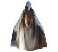 cute shetland dog Hooded Cloak Cape Unisex Adult Knight Costume Medieval Robe Long Halloween Cosplay Outfit