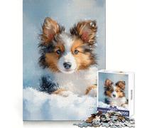 Cute Shetland Sheepdog Puppy 1000 Piece Jigsaws for Teenagers Puzzle Logic Game Tight Edge Hard Challenge Night Fun (38x52cm)