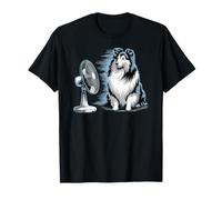 Cute Shetland Sheepdog, Summer Cool Puppy with Fan T-Shirt