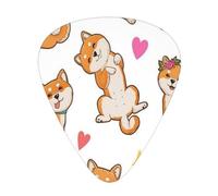 Cute Shiba Inu And Funny Dog Pattern,12 Pcs Guitar Pick,3 Different Thickness Plectrums for Acoustic Guitar Bass Ukulele (0.46mm 0.96mm 0.71mm)