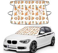 Cute Shiba Inu And Funny Dog Pattern, Car Windshield Cover, Protective Windscreen Cover - Snow Ice Sun UV Dust Water Resistant - Fit for Most Cars