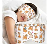 Cute Shiba Inu and Funny Dog Pattern, Sleep Mask for Home Travel, Full Eye Covers Light Blocking Eye Mask Sleep Eye and Ear Muffs