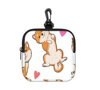 Cute Shiba Inu and Funny Dog Pattern, Square Zipper Storage Bag, Neoprene Coin Purse, Small Wallets, Change Pouch, Change Purse