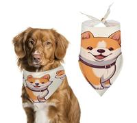 Cute Shiba Inu Dog Dog Bandanas Cute Soft Cotton Puppy Scarves Washable Daily Summer Durable Triangle Reversible Bibs Suitable for Small Medium Large Dogs and Cats