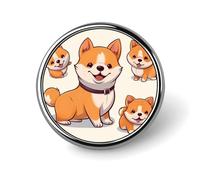 Cute Shiba Inu Dog Lapel Pin for Men Dolphins Art Fashion Brooch Pin -Cute Enamel Badges, Aluminum Alloy Metal Pinback for Hats, Shirts, Bags, Jackets & Accessories (1 Inch Round Button Pins)