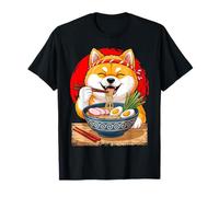 Cute Shiba Inu Dog Ramen Noodles Bowl Anime Kawaii Neko T-Shirt